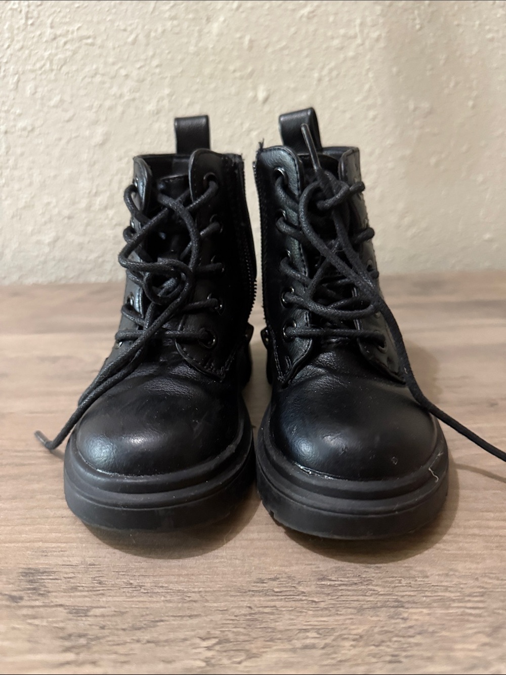 Black Lace-Up Combat Boots